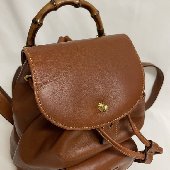 Vintage Gucci Bamboo Leather Mini Backpack - Picture 10 of 16
